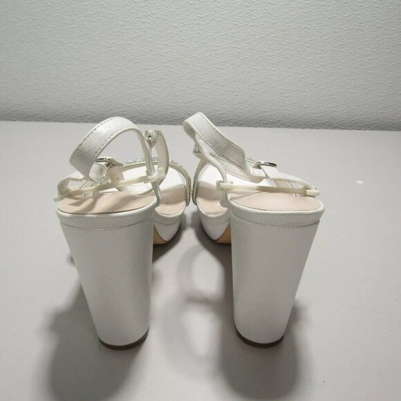 NEW GALINA Signature Peace Satin and Crystal Platform Heels Women's Size 9 - Picture 4 of 7